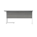 Polaris Right Hand Radial SU Cantilever Desk 1600x1200x730mm Alaskan Grey Oak/White KF821530