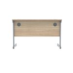 Polaris Rectangular Single Upright Cantilever Desk 1200x600x730mm Canadian Oak/Silver KF821660