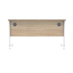 Polaris Rectangular Single Upright Cantilever Desk 1400x600x730mm Canadian Oak/White KF821730