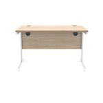 Polaris Rectangular Single Upright Cantilever Desk 1200x800x730mm Canadian Oak/White KF821750