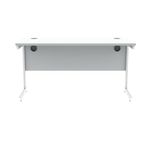 Polaris Rectangular Single Upright Cantilever Desk 1400x600x730mm Arctic White/Arctic White KF821850