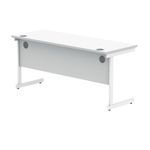 Polaris Rectangular Single Upright Cantilever Desk 1600x600x730mm Arctic White/White KF821860