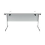 Polaris Rectangular Single Upright Cantilever Desk 1400x800x730mm Arctic White/White KF821880