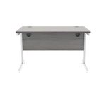 Polaris Rectangular Single Upright Cantilever Desk 1200x800x730mm Alaskan Grey Oak/White KF821990