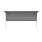 Polaris Rectangular Single Upright Cantilever Desk 1400x800x730mm Alaskan Grey Oak/White KF822000