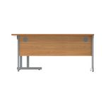 Polaris Right Hand Radial DU Cantilever Desk 1600x1200x730mm Norwegian Beech/Silver KF822090