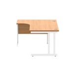 Polaris Left Hand Radial DU Cantilever Desk 1600x1200x730mm Norwegian Beech/White KF822160