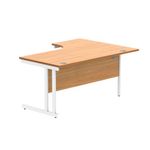 Polaris Left Hand Radial DU Cantilever Desk 1600x1200x730mm Norwegian Beech/White KF822160