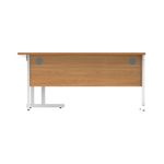 Polaris Right Hand Radial DU Cantilever Desk 1600x1200x730mm Norwegian Beech/White KF822170