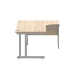 Polaris Right Hand Radial DU Cantilever Desk 1600x1200x730mm Canadian Oak/Silver KF822250