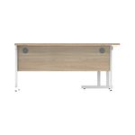 Polaris Left Hand Radial Double Upright Cantilever Desk 1600x1200x730mm Canadian Oak/White KF822320