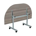 Jemini D-End Tilt Table 1400x700x720mm Grey Oak/Silver KF822431