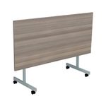 Jemini Rectangular Tilting Table 1600x700x730mm Grey Oak/Silver KF822451