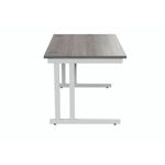 Polaris Rectangular Double Upright Cantilever Desk 1200x800x730mm Alaskan Grey Oak/White KF822610