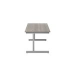 Jemini Single Upright Rectangular Desk 1200x800x730mm Grey Oak/Silver KF822631