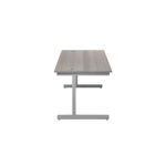 Jemini Single Upright Rectangular Desk 1600x800x730mm Grey Oak/Silver KF822731