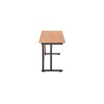 Jemini Rectangular Double Upright Cantilever Desk 1200x600x730mm Beech/Black KF822936