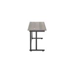 Jemini Rectangular Double Upright Cantilever Desk 1200x600x730mm Grey Oak/Black KF822967