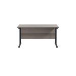 Jemini Rectangular Double Upright Cantilever Desk 1200x600x730mm Grey Oak/Black KF822967