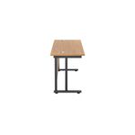 Jemini Rectangular Double Upright Cantilever Desk 1200x600x730mm Nova Oak/Black KF822981