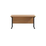 Jemini Rectangular Double Upright Cantilever Desk 1200x600x730mm Nova Oak/Black KF822981