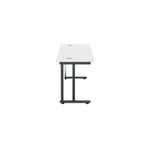 Jemini Rectangular Double Upright Cantilever Desk 1200x600x730mm White/Black KF822998