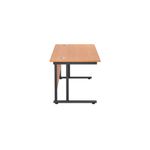 Jemini Rectangular Double Upright Cantilever Desk 1200x800x730mm Beech/Black KF823001