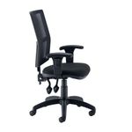 Jemini Medway High Mesh Back Operator Chair Adjustable Arms Black KF823018