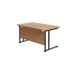 Jemini Rectangular Double Upright Cantilever Desk 1200x800x730mm Nova Oak/Black KF823056