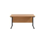 Jemini Rectangular Double Upright Cantilever Desk 1200x800x730mm Nova Oak/Black KF823056