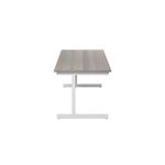 Jemini Single Upright Rectangular Desk 1600x800x730mm Grey Oak/White KF823278