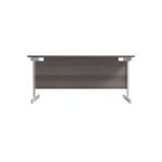 Jemini Single Upright Rectangular Desk 1600x800x730mm Grey Oak/White KF823278