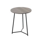 5 Star Shore Mid Round Table 600x735mm Grey Oak/Black KF823452