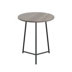 5 Star Shore Mid Round Table 600x735mm Grey Oak/Black KF823452