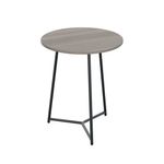 5 Star Shore Mid Round Table 600x735mm Grey Oak/Black KF823452