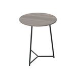 5 Star Shore Mid Round Table 600x735mm Grey Oak/Black KF823452