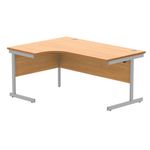 Astin Radial Left Hand SU Cantilever Desk 1600x1200x730mm Norwegian Beech/Silver KF824084