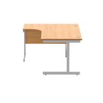 Astin Radial Left Hand SU Cantilever Desk 1600x1200x730mm Norwegian Beech/Silver KF824084