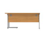 Astin Radial Right Hand SU Cantilever Desk 1600x1200x730mm Norwegian Beech/Silver KF824091