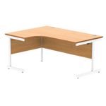 Astin Radial Left Hand SU Cantilever Desk 1600x1200x730mm Norwegian Beech/Arctic White KF824107