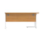 Astin Radial Left Hand SU Cantilever Desk 1600x1200x730mm Norwegian Beech/Arctic White KF824107