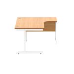 Astin Radial Right Hand SU Cantilever Desk 1600x1200x730mm Norwegian Beech/Arctic White KF824114