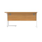 Astin Radial Right Hand SU Cantilever Desk 1600x1200x730mm Norwegian Beech/Arctic White KF824114