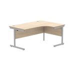 Astin Radial Right Hand SU Cantilever Desk 1600x1200x730mm Canadian Oak/Silver KF824138