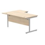 Astin Radial Right Hand SU Cantilever Desk 1600x1200x730mm Canadian Oak/Silver KF824138