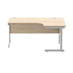 Astin Radial Right Hand SU Cantilever Desk 1600x1200x730mm Canadian Oak/Silver KF824138
