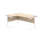 Astin Radial Left Hand SU Cantilever Desk 1600x1200x730mm Canadian Oak/Arctic White KF824145