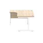 Astin Radial Left Hand SU Cantilever Desk 1600x1200x730mm Canadian Oak/Arctic White KF824145