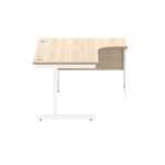 Astin Radial Right Hand SU Cantilever Desk 1600x1200x730mm Canadian Oak/Arctic White KF824152