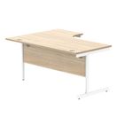 Astin Radial Right Hand SU Cantilever Desk 1600x1200x730mm Canadian Oak/Arctic White KF824152